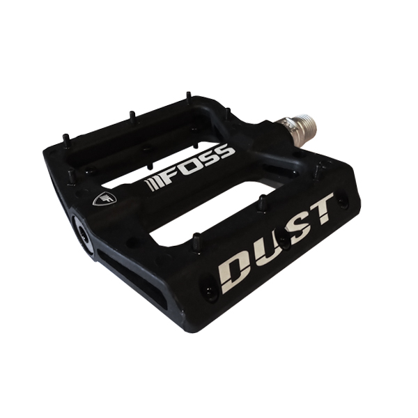 Pedal FOSS DUST 9/16 Black-Silver. / Termoplástico/ Rod. Sellados