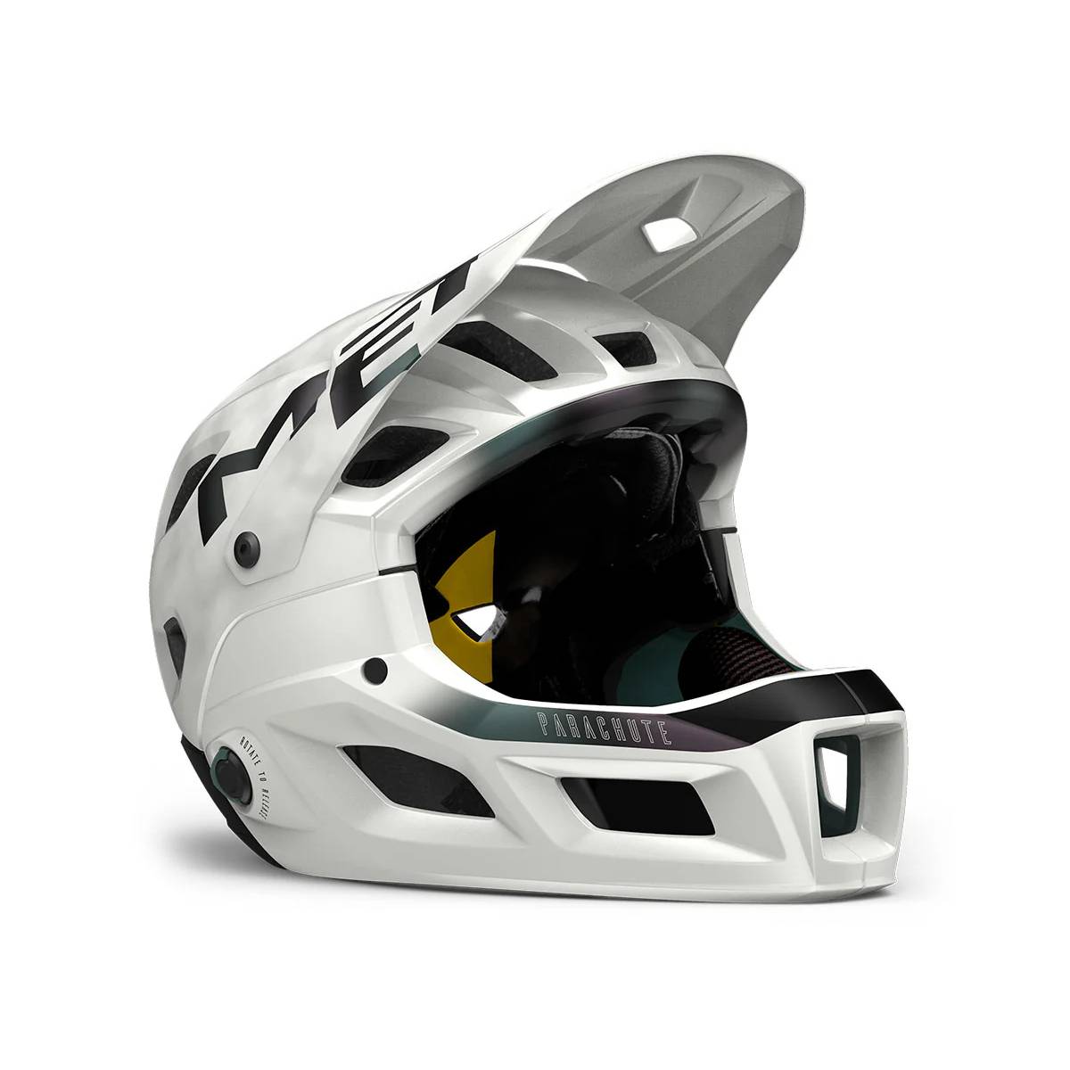 Cascos MET Parachute MCR MIPS CE White Iridescent / Matt